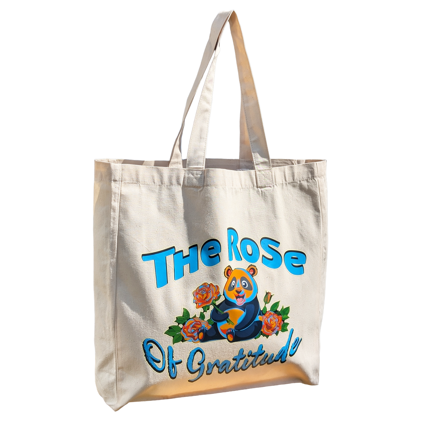 The Rose Of Gratitude Tote bag = 100% Cotton Canvas. 270gsm, Size 42x39x13cm