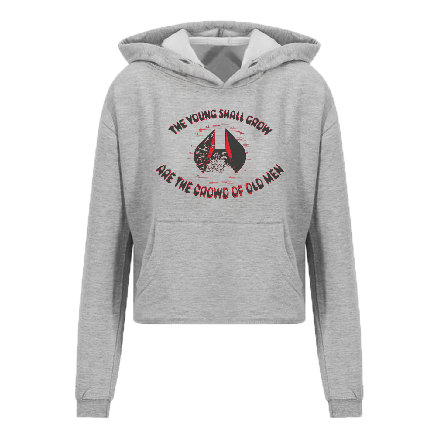 The young shall grow - Hoodies Ladies Crop Top Available in grey