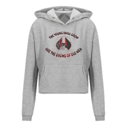 The young shall grow - Hoodies Ladies Crop Top Available in grey