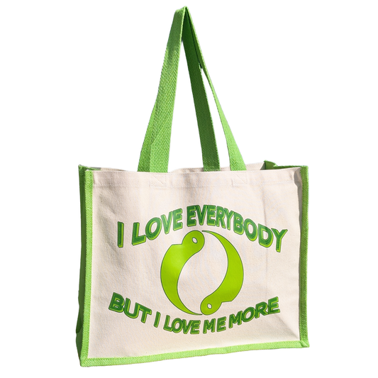 I Love Everybody Tote bag = 100% Cotton Canvas. (60cm) Size 33x42x19cm