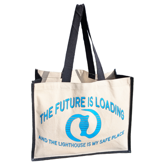 The Future Is Loading Tote bag = 100% Cotton Canvas. (60cm) Size 33x42x19cm