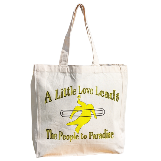 A Little Love Leads Tote bag = 100% Cotton Canvas. 270gsm, Size 42x39x13cm
