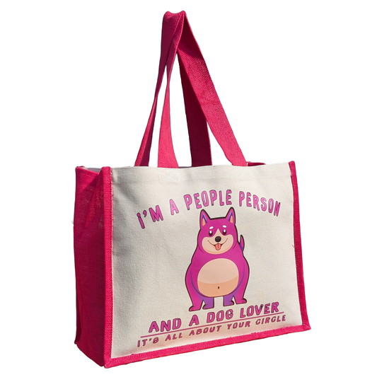 I'M A PEOPLE PERSON Tote bag = 100% Cotton Canvas. (60cm) Size 33x42x19cm