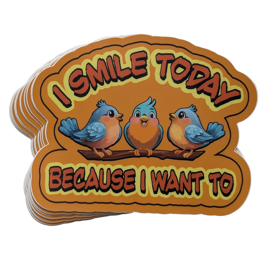 I Smile Today = 5-inch Stickers