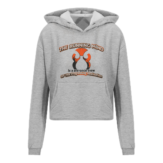 The running mind - Hoodies Ladies crop top Available in grey